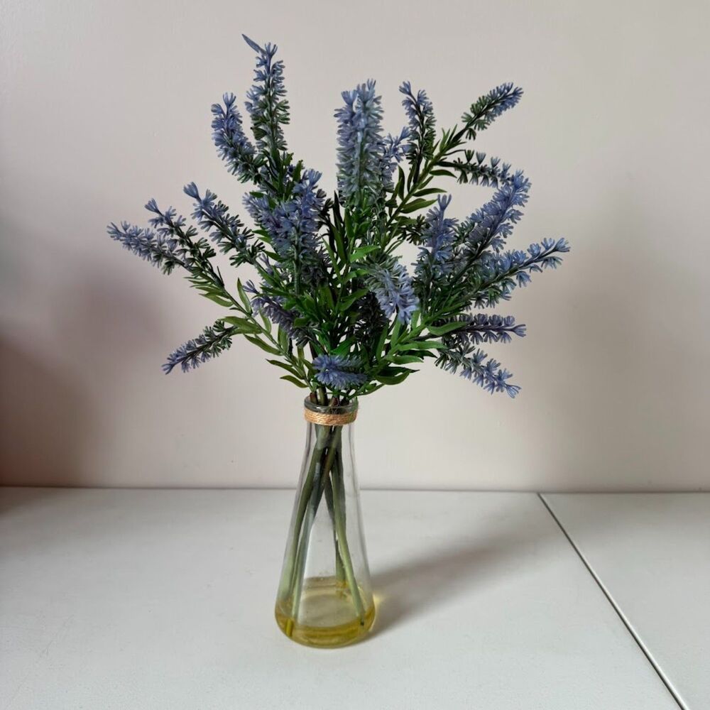 Indoor Liliac Faux Flower Vase Country Decor Tabletop Centerpiece